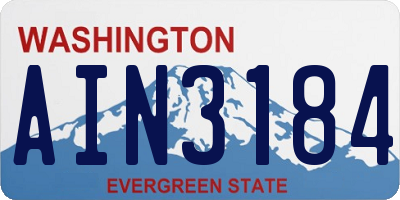 WA license plate AIN3184