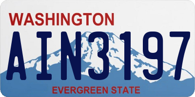 WA license plate AIN3197