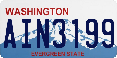 WA license plate AIN3199