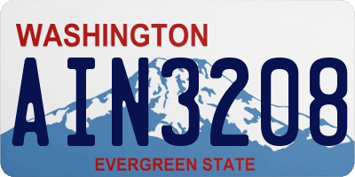 WA license plate AIN3208