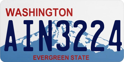 WA license plate AIN3224
