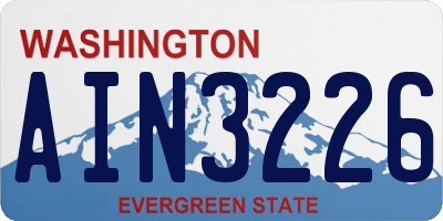WA license plate AIN3226