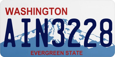 WA license plate AIN3228