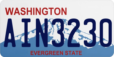 WA license plate AIN3230