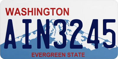 WA license plate AIN3245