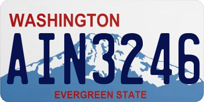WA license plate AIN3246