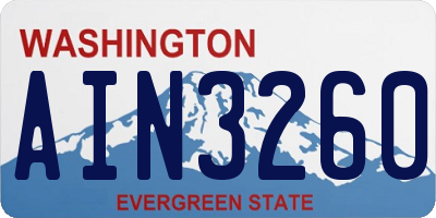 WA license plate AIN3260