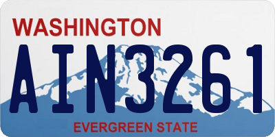 WA license plate AIN3261