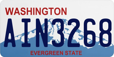 WA license plate AIN3268