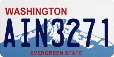WA license plate AIN3271