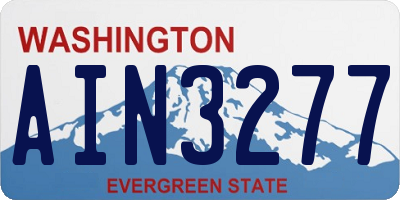 WA license plate AIN3277