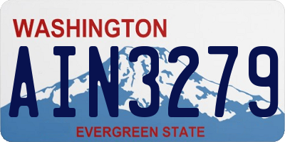 WA license plate AIN3279