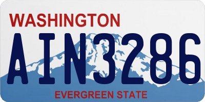 WA license plate AIN3286