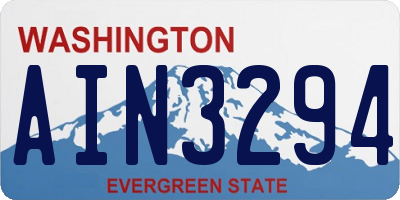 WA license plate AIN3294
