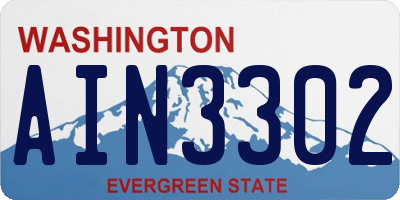 WA license plate AIN3302