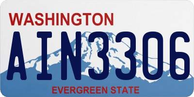 WA license plate AIN3306