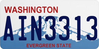 WA license plate AIN3313