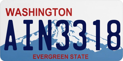 WA license plate AIN3318