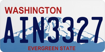 WA license plate AIN3327