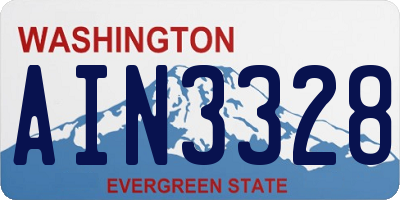 WA license plate AIN3328