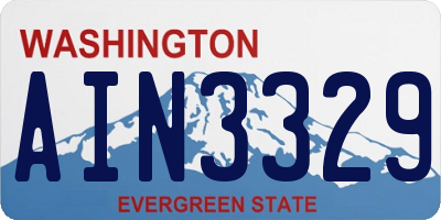 WA license plate AIN3329