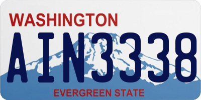 WA license plate AIN3338