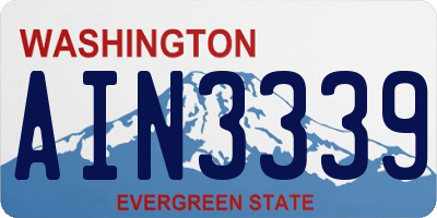 WA license plate AIN3339