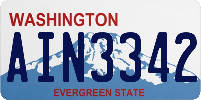 WA license plate AIN3342