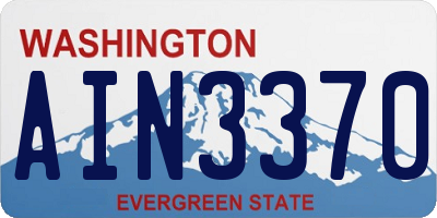 WA license plate AIN3370