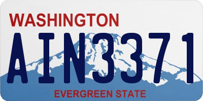 WA license plate AIN3371