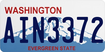 WA license plate AIN3372