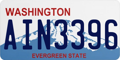 WA license plate AIN3396