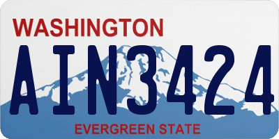WA license plate AIN3424