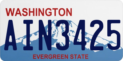 WA license plate AIN3425