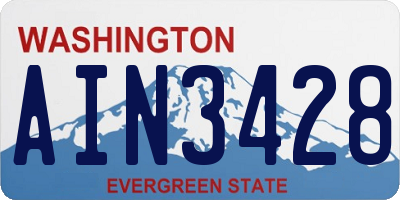 WA license plate AIN3428