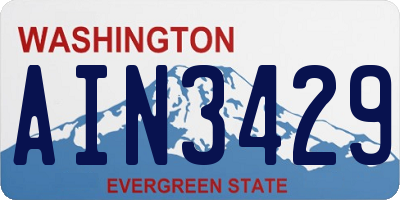 WA license plate AIN3429