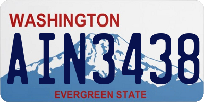 WA license plate AIN3438