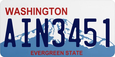 WA license plate AIN3451