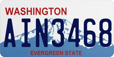 WA license plate AIN3468