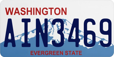 WA license plate AIN3469