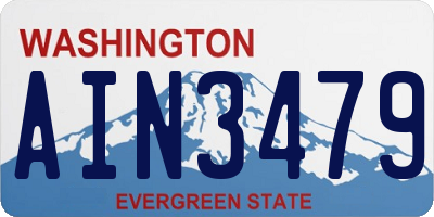 WA license plate AIN3479