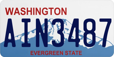 WA license plate AIN3487