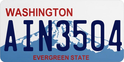 WA license plate AIN3504