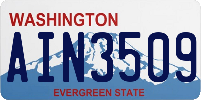 WA license plate AIN3509