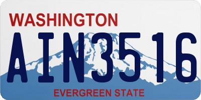 WA license plate AIN3516