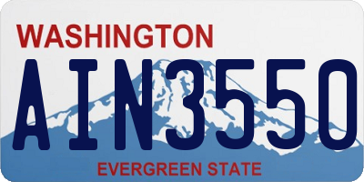 WA license plate AIN3550