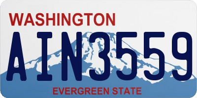 WA license plate AIN3559