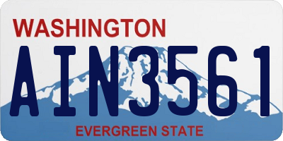 WA license plate AIN3561