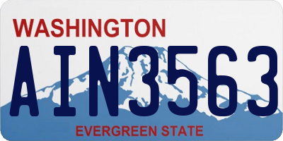 WA license plate AIN3563