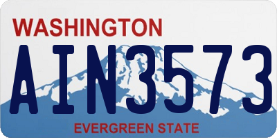WA license plate AIN3573